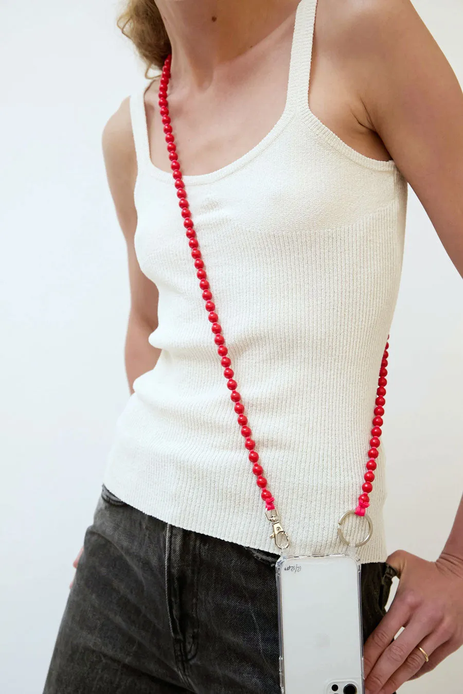Ina Seifart Handykette Iphone Necklace in Red with Red Thread sold by No. 6 product image thumbnail 5