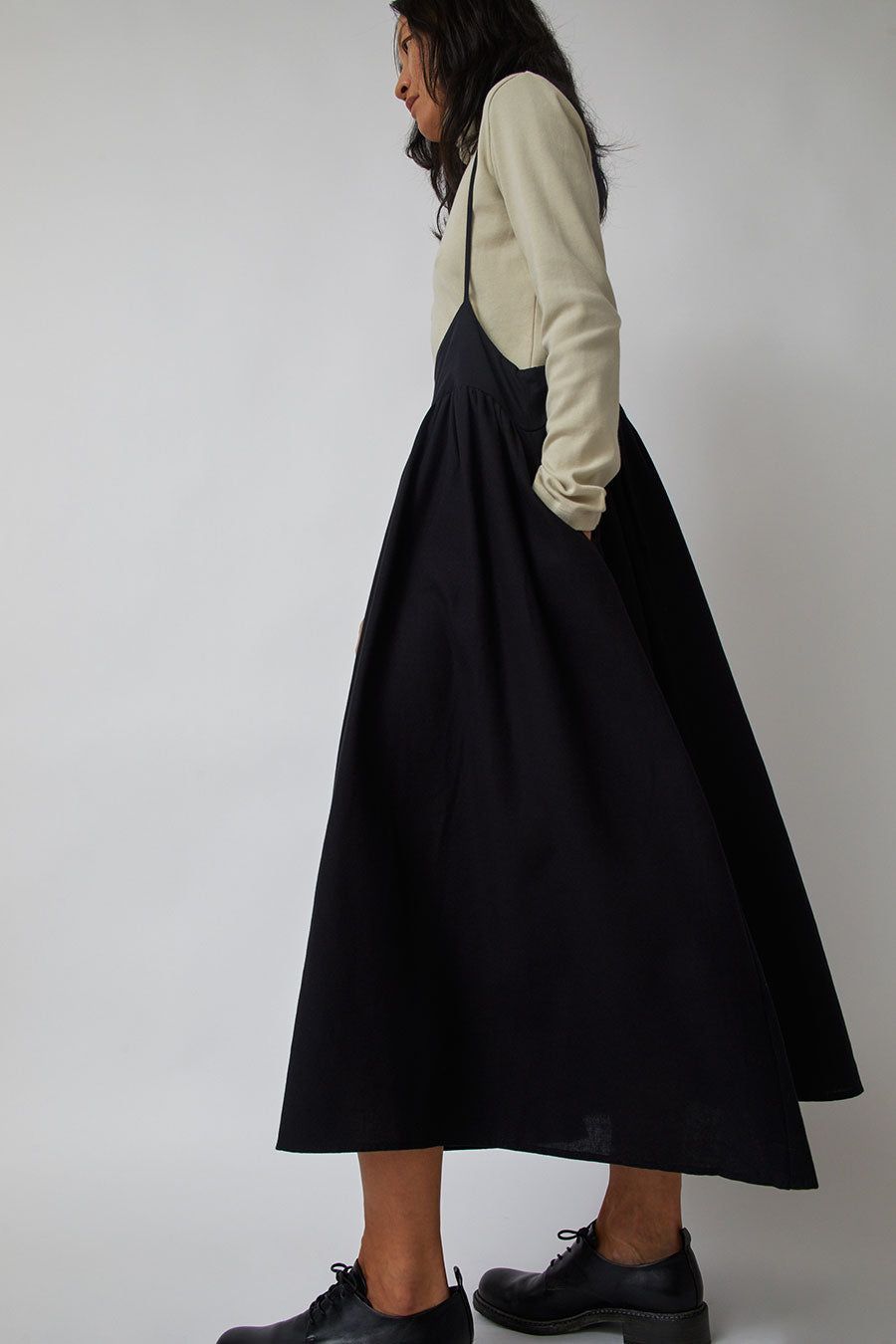 Black Crane Suspender Dress in Black sold by No. 6 product image thumbnail 2