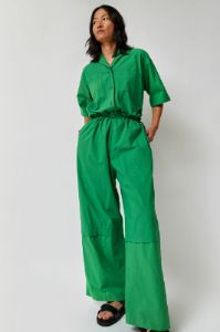 Sayaka Davis Open Collar Jumpsuit in Apple Green sold by No. 6