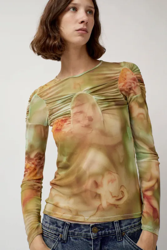 Collina Strada Arc Long Sleeve Top in Sage Molten Floral sold by No. 6