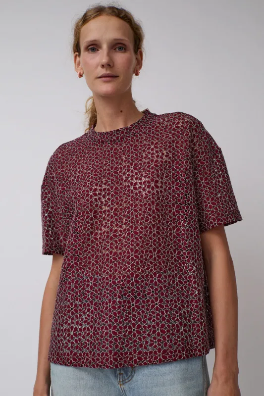 No.6 Joanne Tee in Bordeaux and White Lace sold by No. 6
