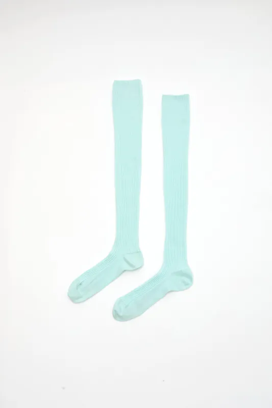 Baserange Overknee Socks in Lagoon Blue sold by No. 6