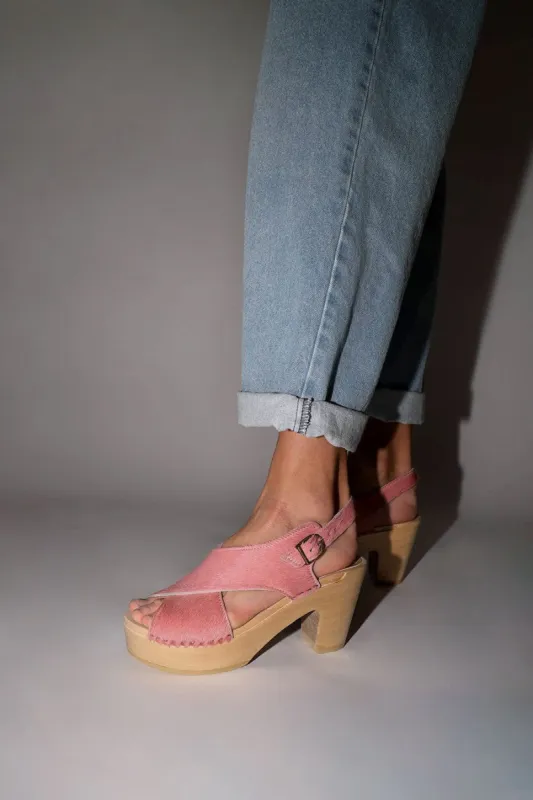 No.6 Crossover Clog on Platform in Pink Pony sold by No. 6