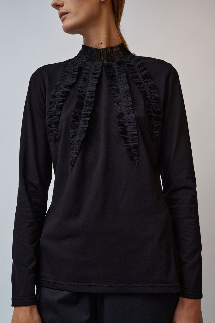 INSHADE Cotton and Chiffon Long Sleeve Top in Black sold by No. 6 product image thumbnail 2
