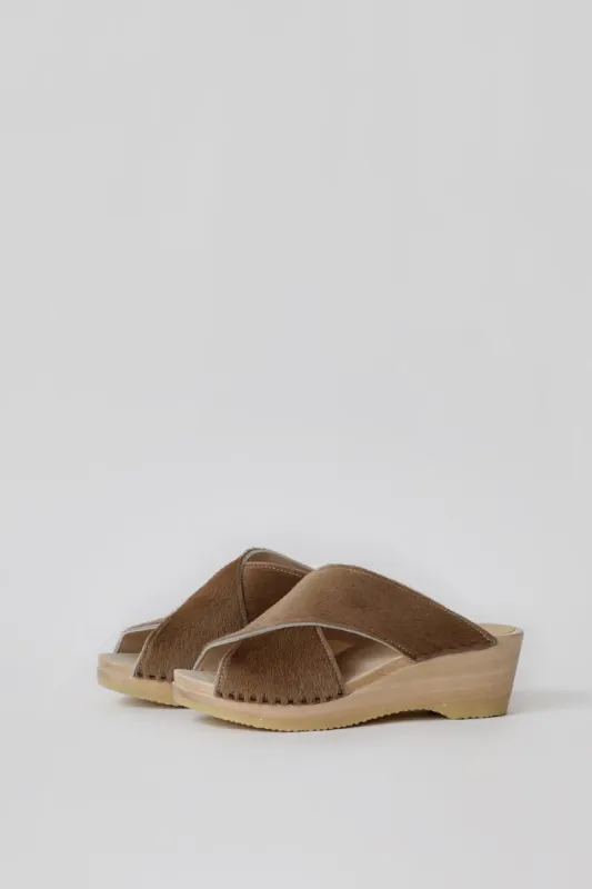No.6 Frida Clog on Mid Wedge in Stone Pony sold by No. 6