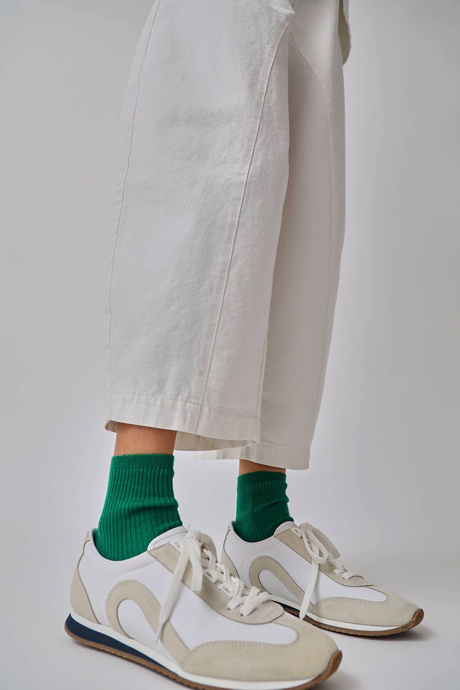Maria La Rosa Organic Cotton Ribbed Ankle Socks in Grass sold by No. 6