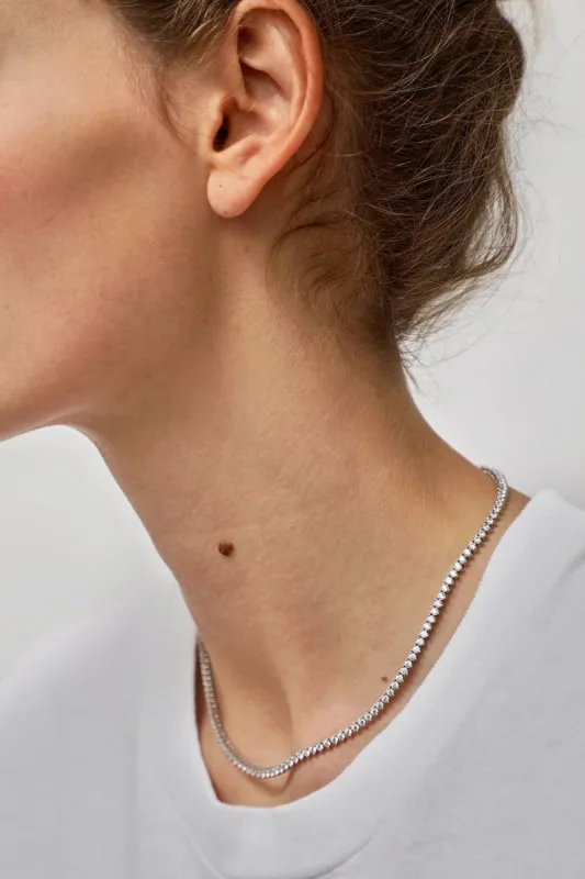 Numbering N-dia Tennis Necklace in White made by No. 6