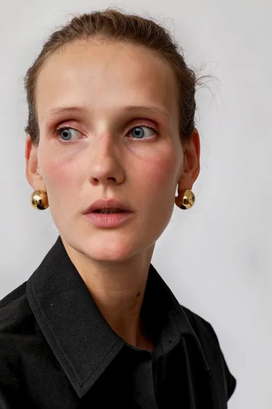 Numbering 3d Round Earring in Gold sold by No. 6