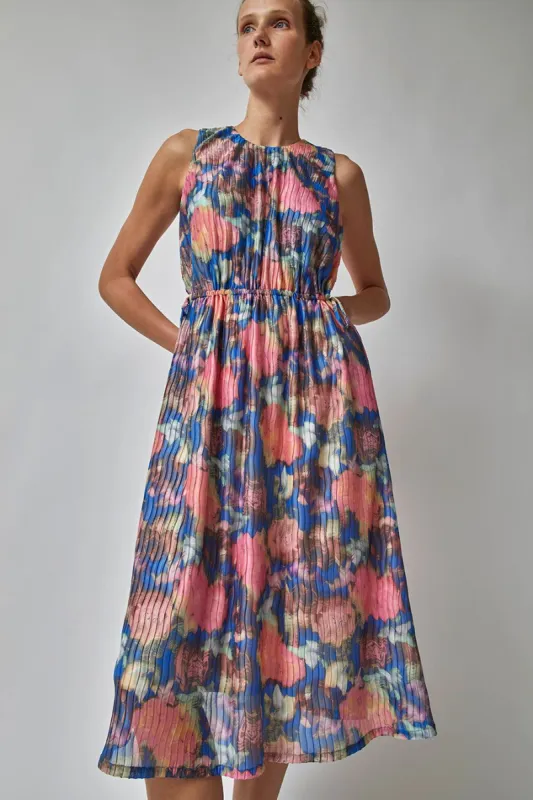 No.6 Phoebe Dress in Blue and Pink Washed Rose sold by No. 6