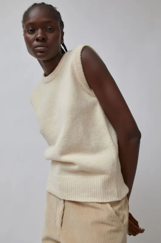 Mijeong Park Crew Neck Vest in Cream made by No. 6