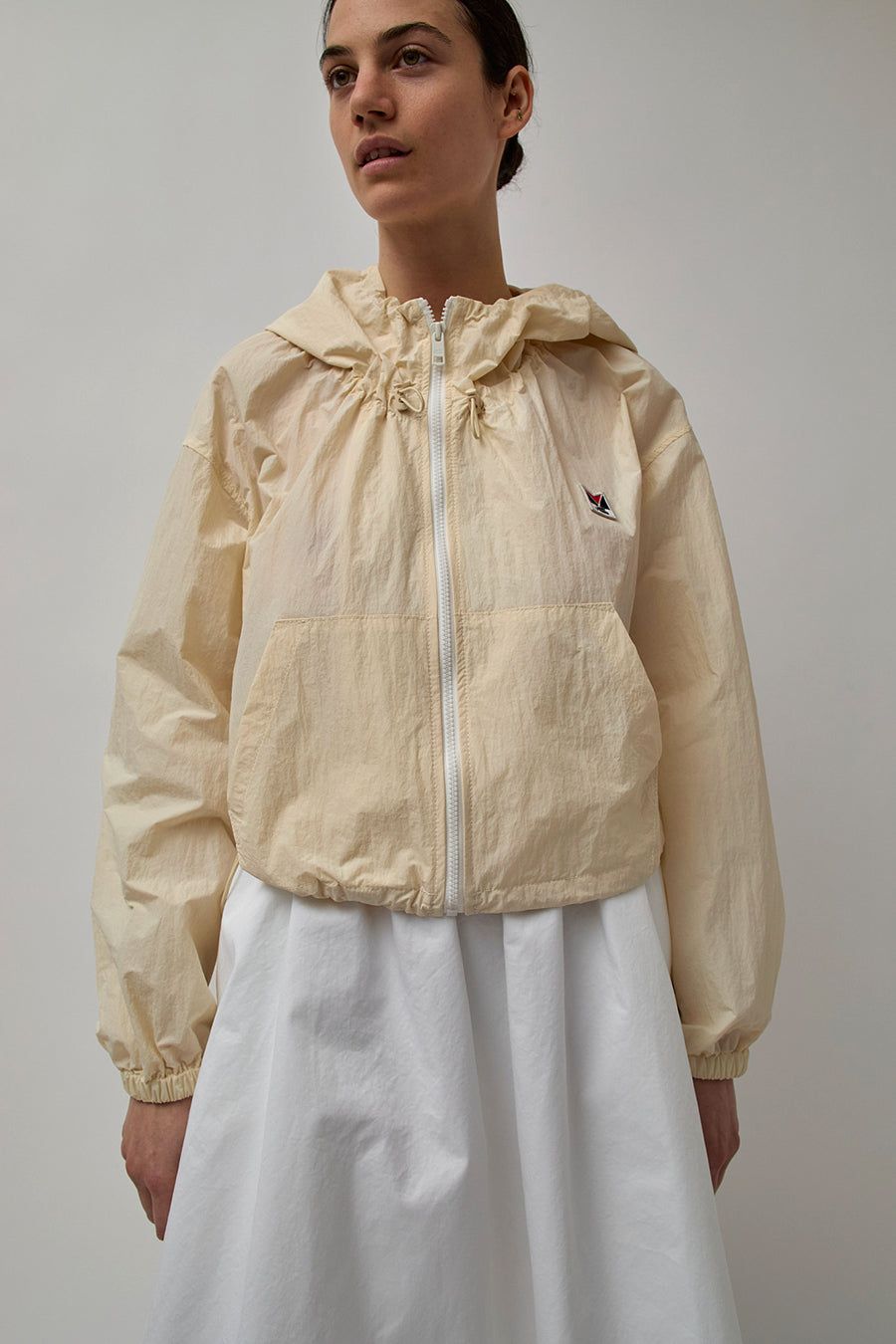 Lucky Marché Le Match Essential Light Hooded Short Jumper in Light Beige sold by No. 6 product image thumbnail 2