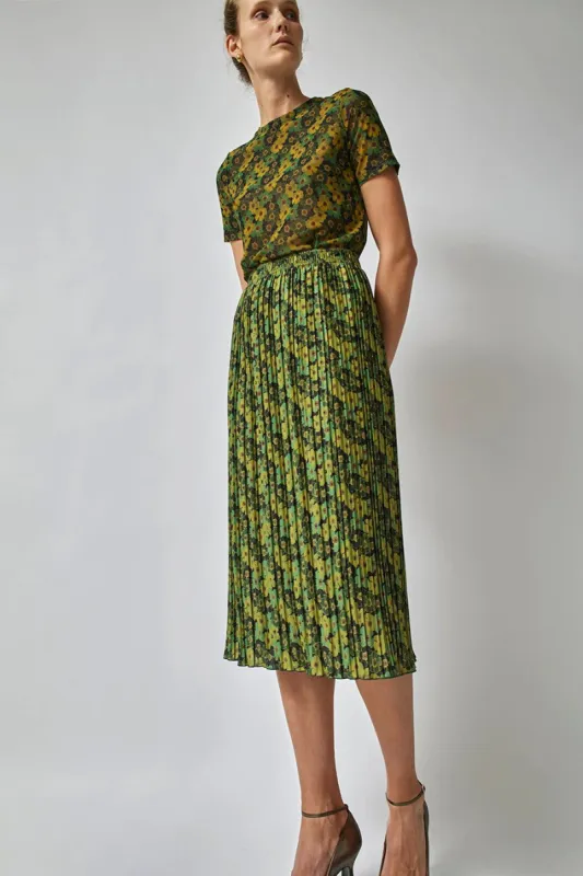 No.6 Kotomi Skirt in Olive and Lime Pansy made by No. 6