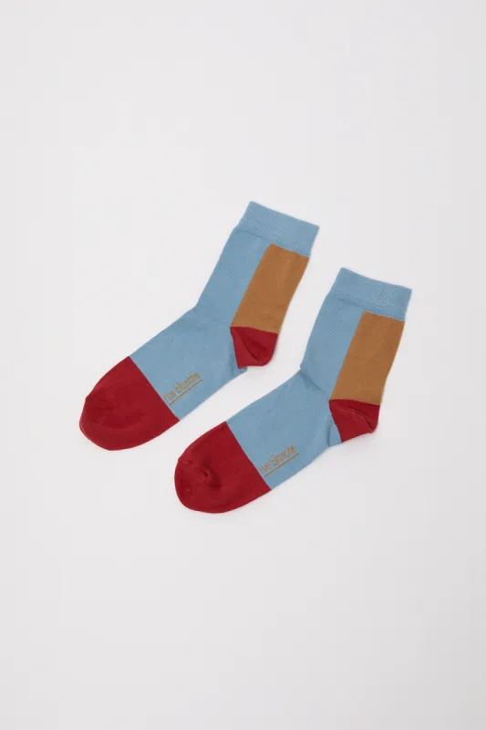 Rue Blanche Multi Socks in Sky sold by No. 6