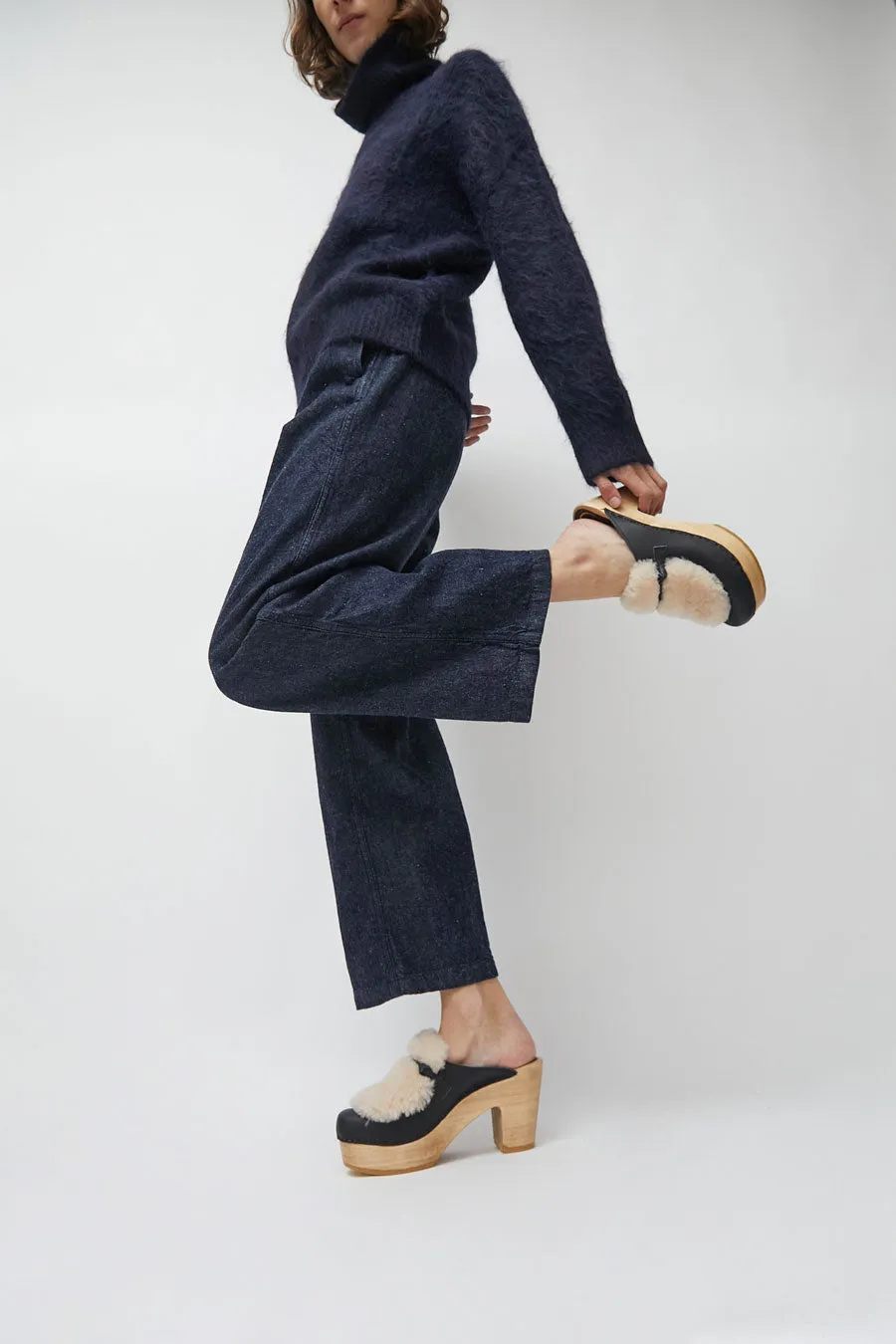 No.6 Billie Fur Clog on Platform in Indigo and Bone sold by No. 6 product image thumbnail 3