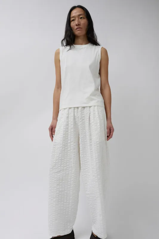 Black Crane Wide Pants in White sold by No. 6
