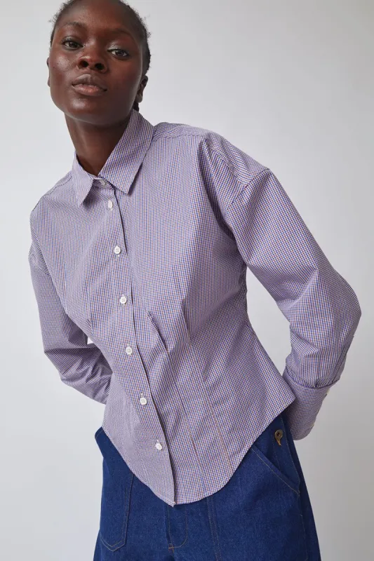 Heather Harlan Waisted Shirt in Tattersall Check made by No. 6
