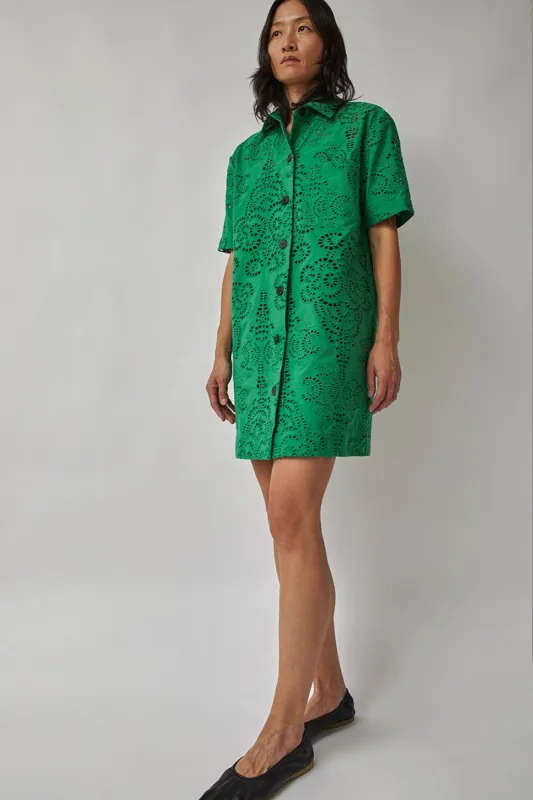 No.6 Mack Dress in Green Eyelet made by No. 6