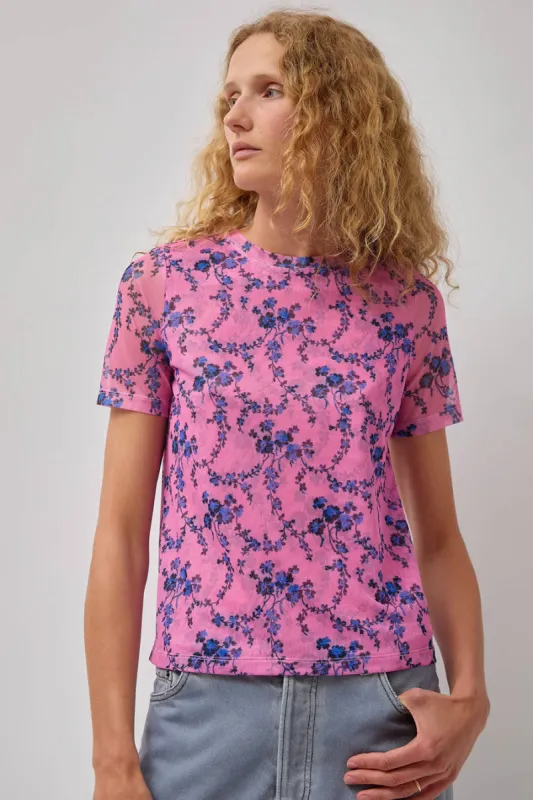 No.6 Carey Tee in Pink Trellis sold by No. 6