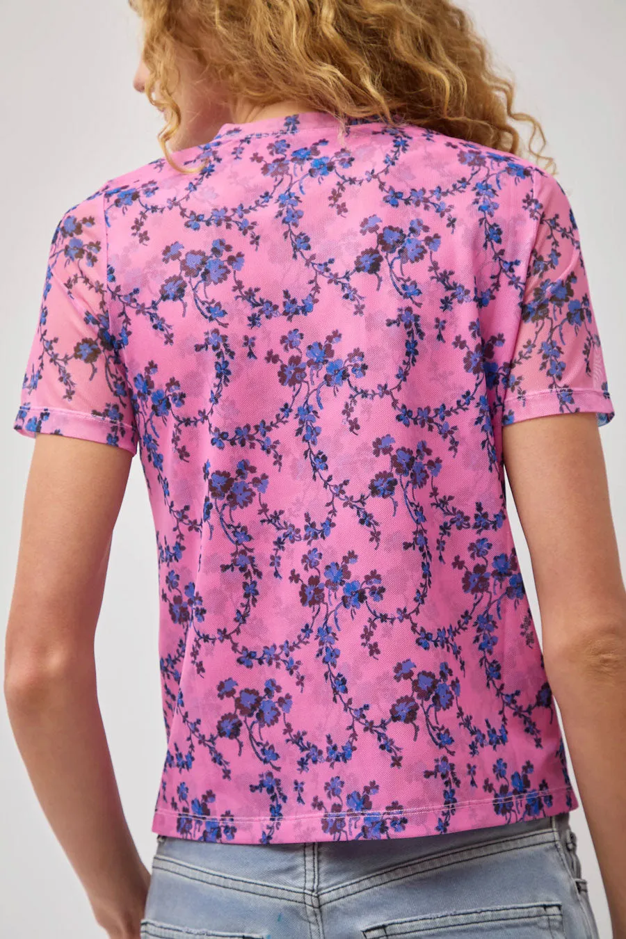 No.6 Carey Tee in Pink Trellis sold by No. 6 product image thumbnail 4