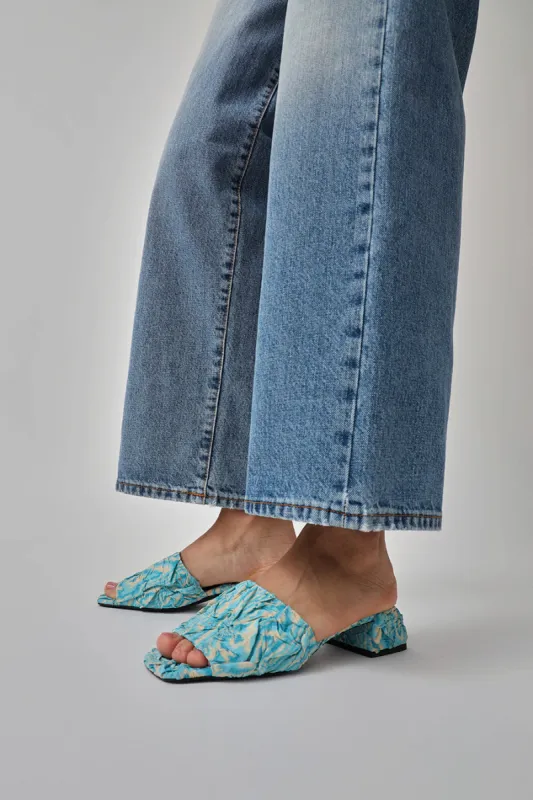 Suzanne Rae Slide in Aqua Plissé made by No. 6
