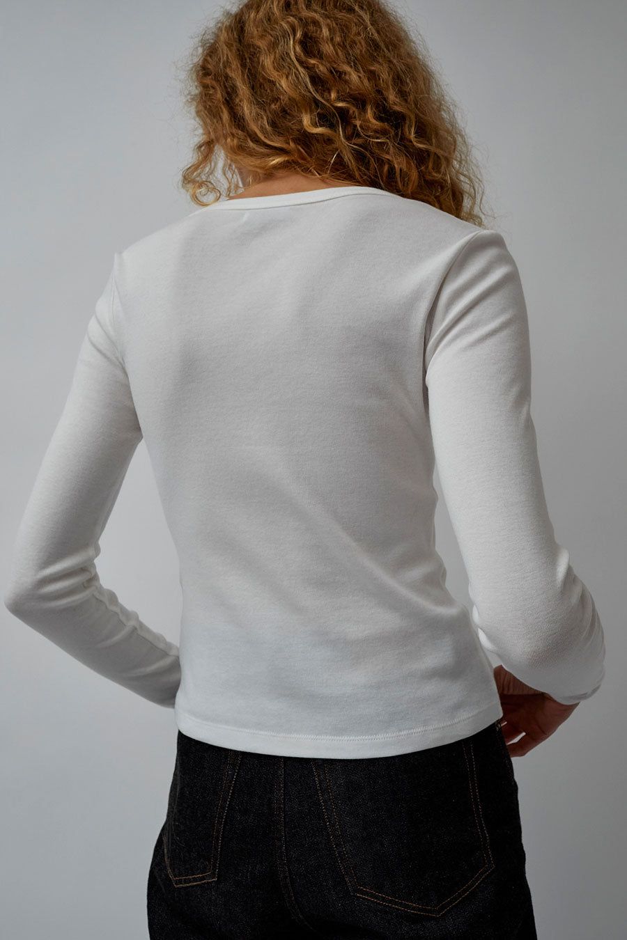St. Agni Organic Cotton Long Sleeve Top in White sold by No. 6 product image thumbnail 4
