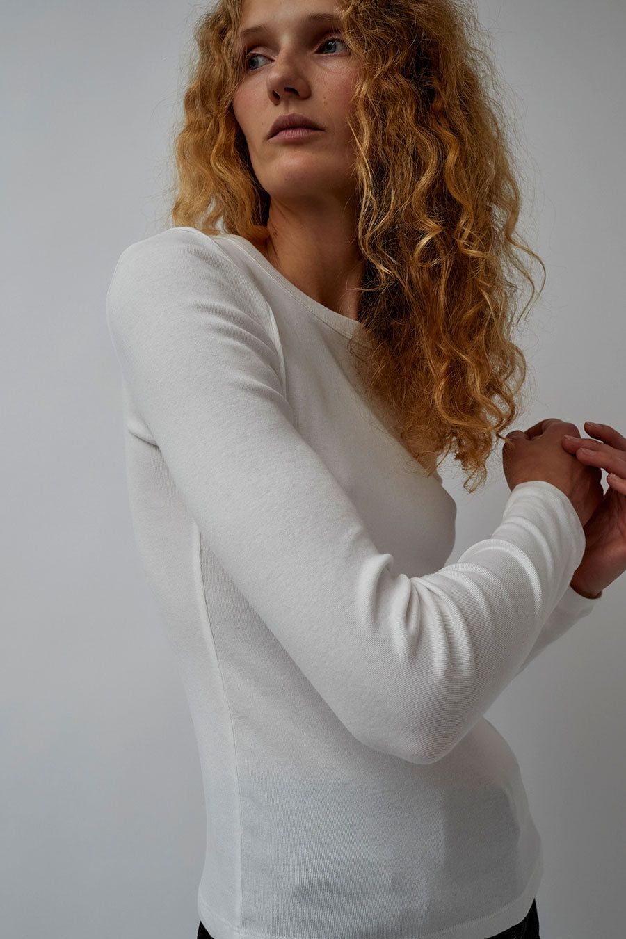 St. Agni Organic Cotton Long Sleeve Top in White sold by No. 6 product image thumbnail 3