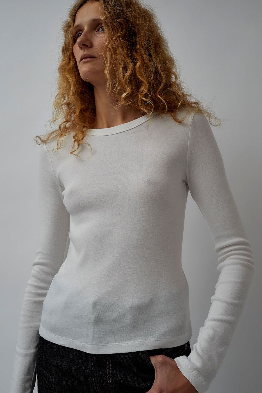 St. Agni Organic Cotton Long Sleeve Top in White sold by No. 6 product image thumbnail 2