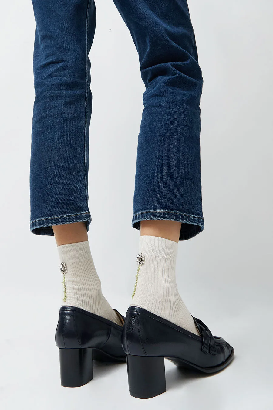 Maria La Rosa Leonora Socks in Off White sold by No. 6