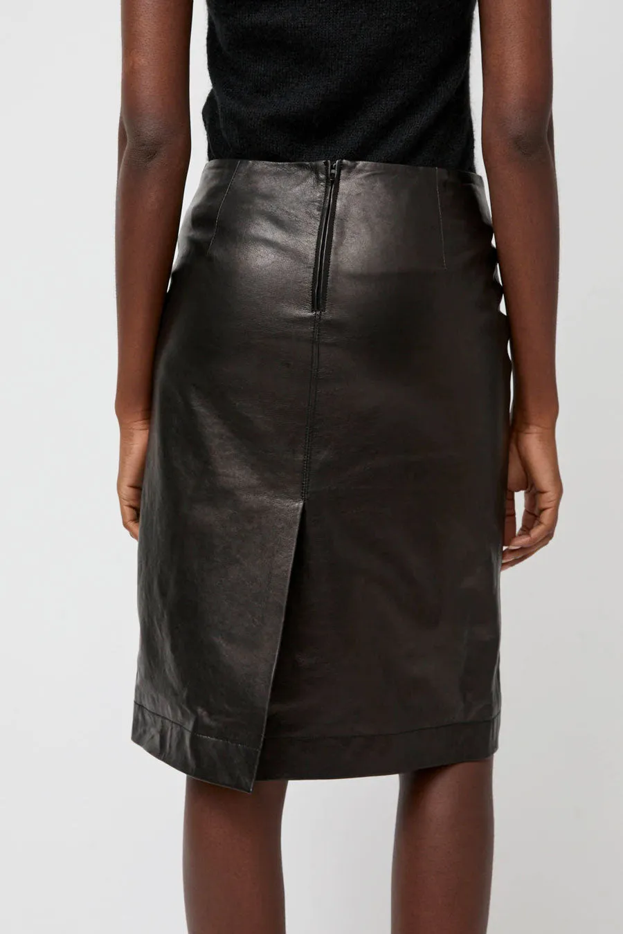 Nothing Written Leather Midi Skirt in Black sold by No. 6 product image thumbnail 4