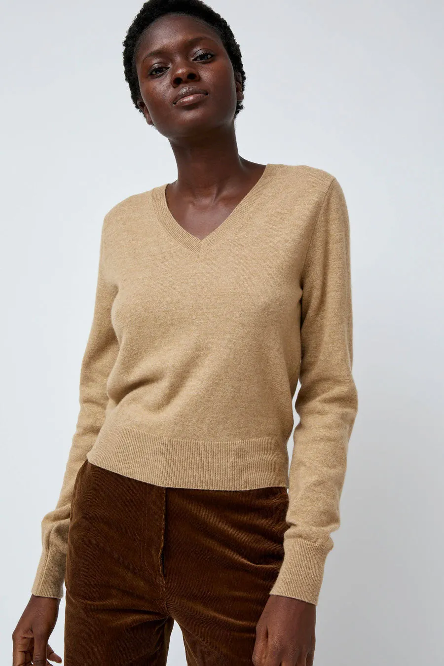 Nothing Written Hany Cashmere Knit in Camel sold by No. 6