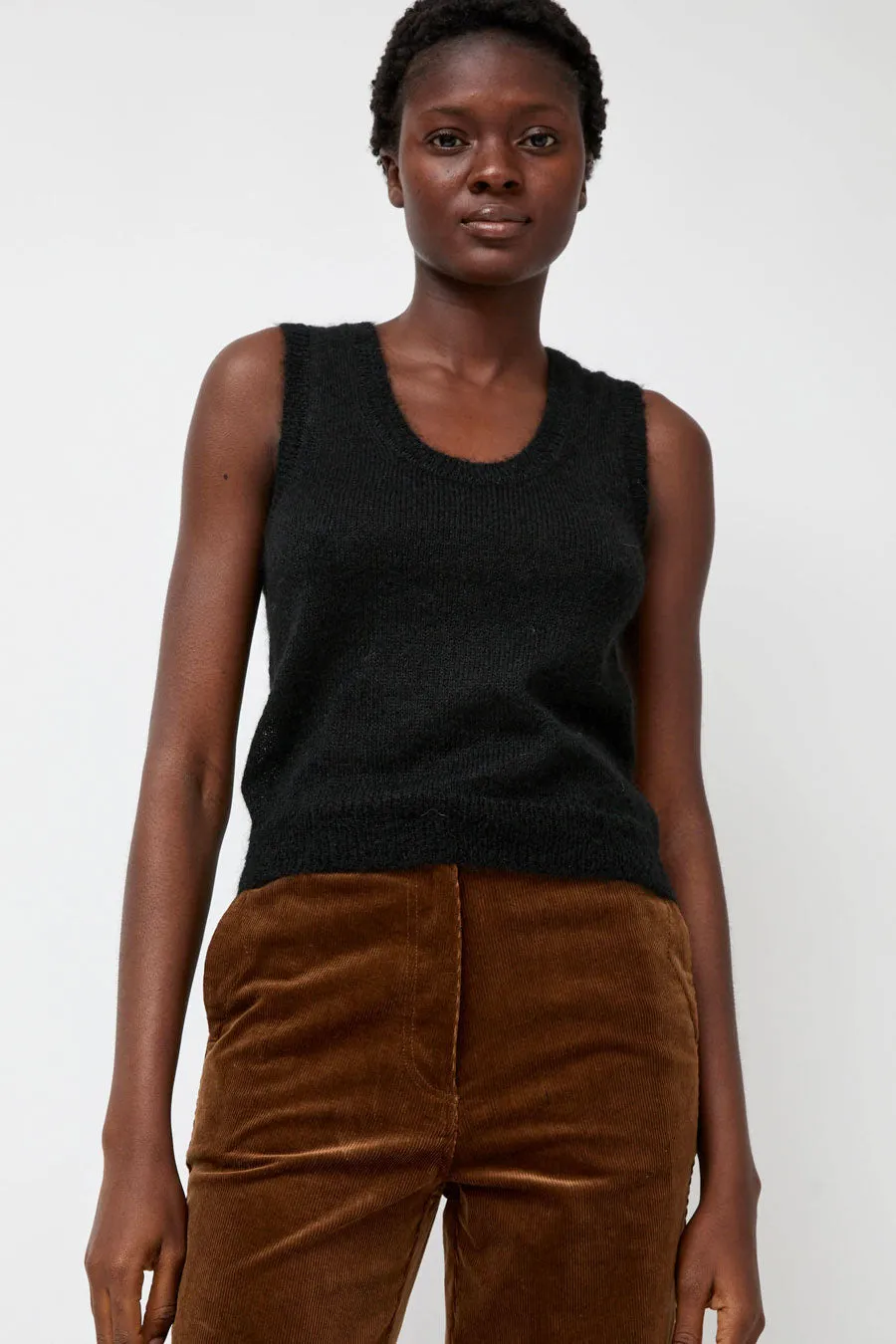 Nothing Written Carol U-Neck Vest in Black sold by No. 6