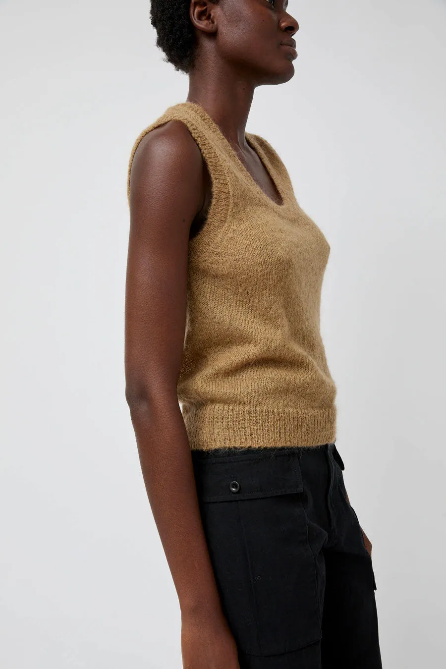 Nothing Written Carol U-Neck Vest in Khaki sold by No. 6 product image thumbnail 5