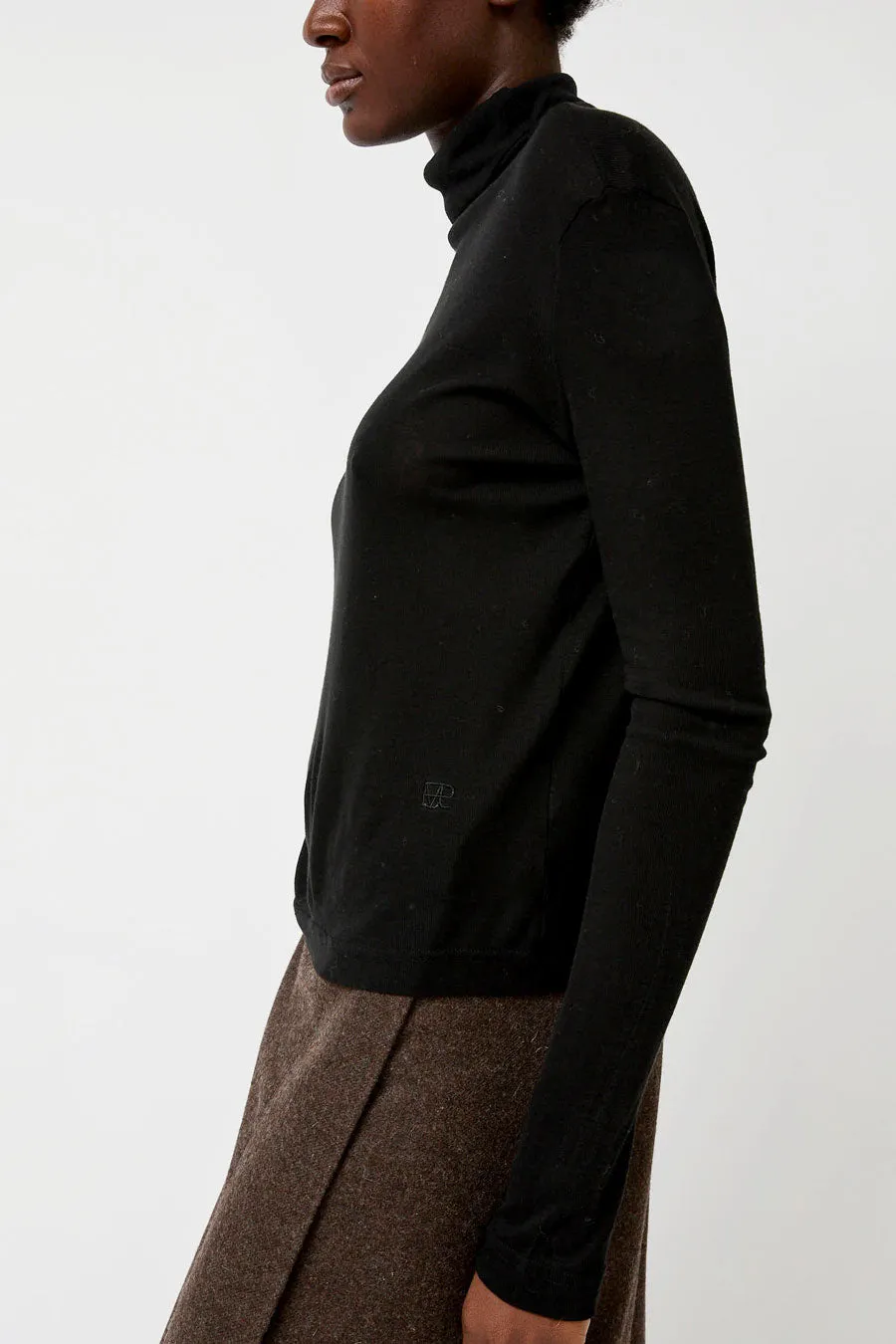 Mijeong Park Thin Ribbed Roll Neck Top in Black sold by No. 6 product image thumbnail 2