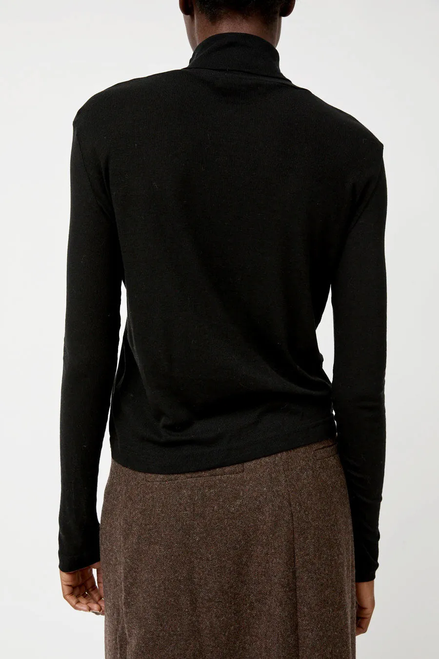 Mijeong Park Thin Ribbed Roll Neck Top in Black sold by No. 6 product image thumbnail 4