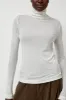 Mijeong Park Thin Ribbed Roll Neck Top in White sold by No. 6