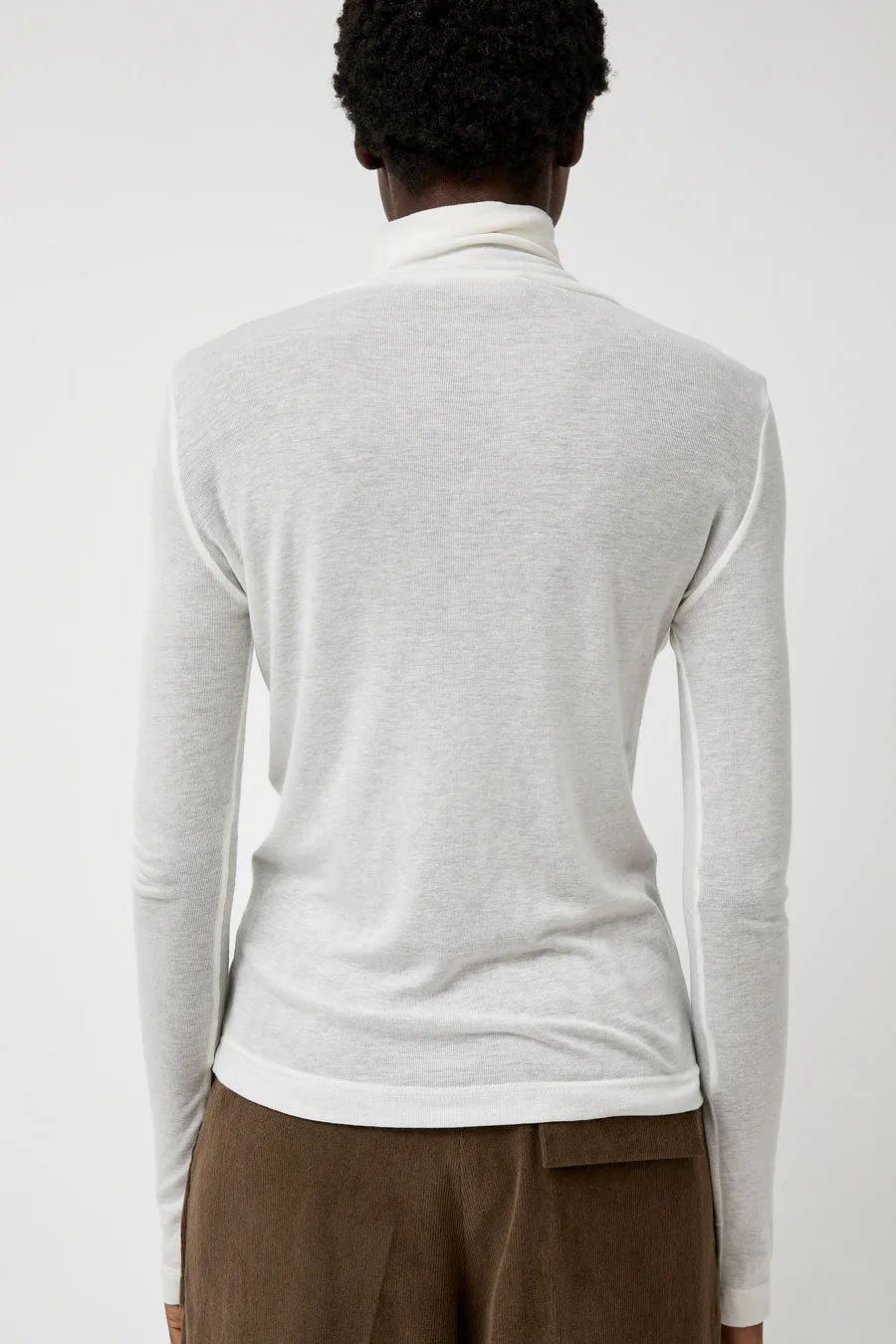 Mijeong Park Thin Ribbed Roll Neck Top in White sold by No. 6 product image thumbnail 5