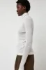 Mijeong Park Thin Ribbed Roll Neck Top in White sold by No. 6