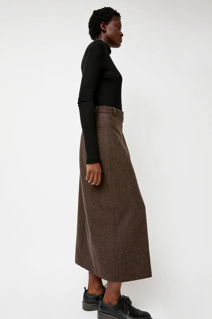 Mijeong Park Wool Blend Maxi Wrap Skirt in Brown sold by No. 6 product image thumbnail 5