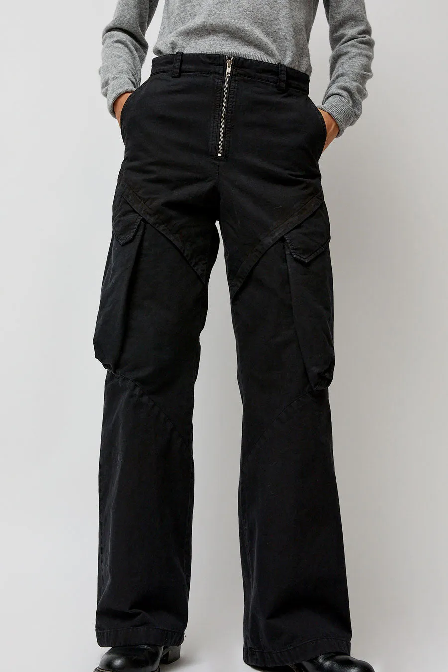 TONYWACK Garment-Dyed Gabardine Wide Cargo Pants in Carbon Pigment sold by No. 6 product image thumbnail 5