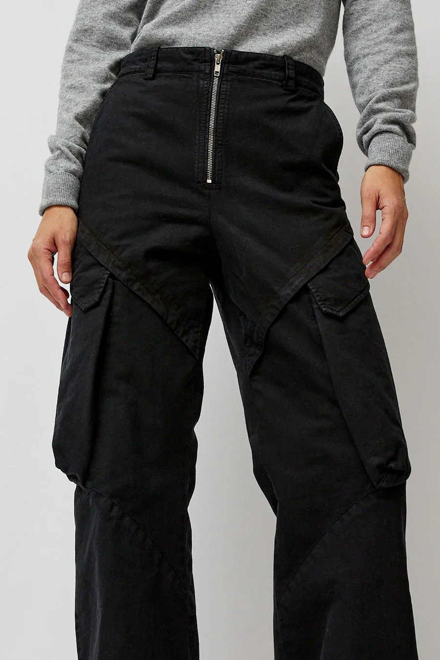 TONYWACK Garment-Dyed Gabardine Wide Cargo Pants in Carbon Pigment sold by No. 6 product image thumbnail 3