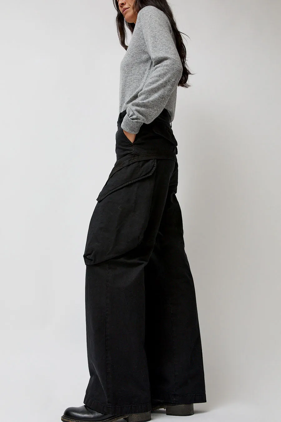 TONYWACK Garment-Dyed Gabardine Wide Cargo Pants in Carbon Pigment sold by No. 6 product image thumbnail 2