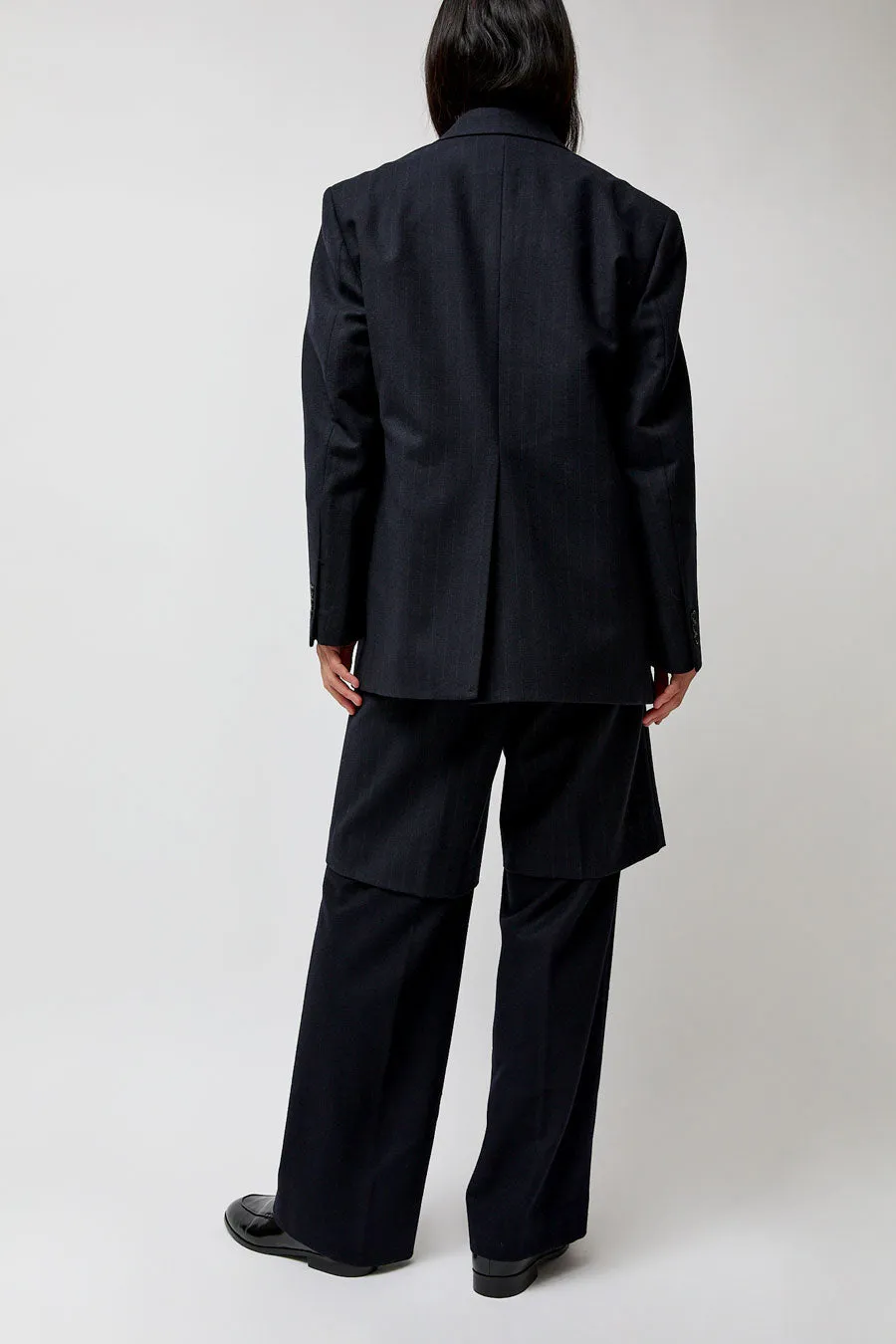 TONYWACK Virgin Wool Oversized Tailored Jacket in Navy Pinstripe sold by No. 6 product image thumbnail 5