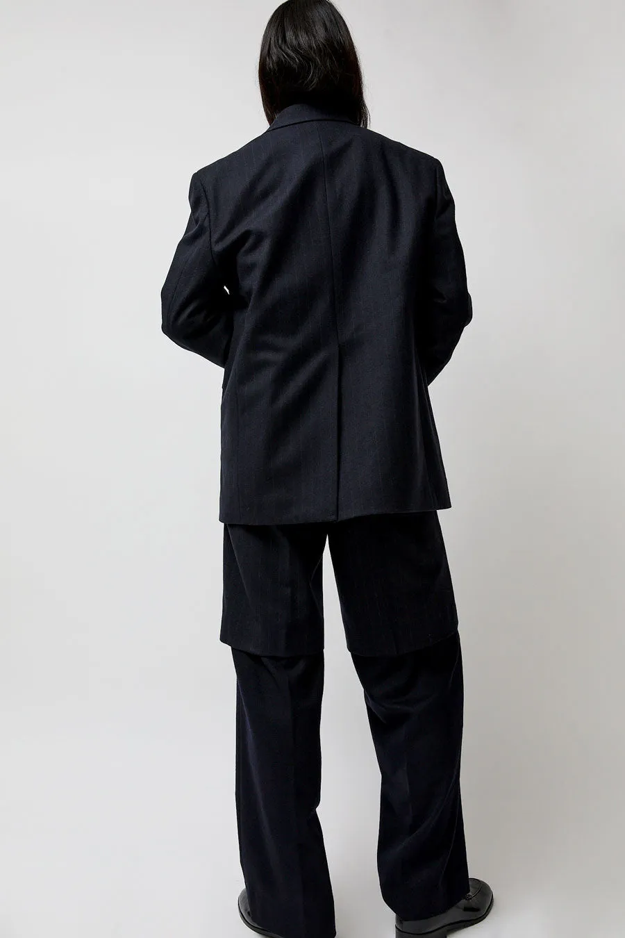 TONYWACK Virgin Wool Layered Trousers in Navy Pinstripe sold by No. 6 product image thumbnail 5