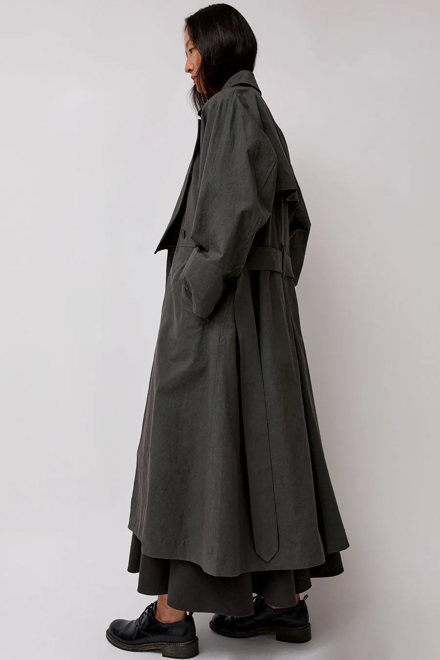 Black Crane Unisex Coat in Slate sold by No. 6 product image thumbnail 4