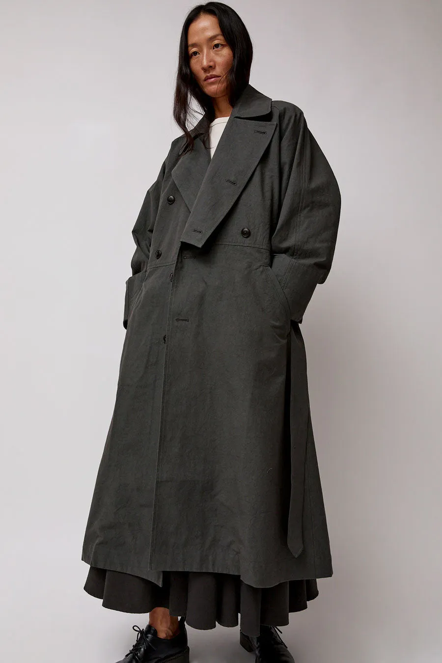 Black Crane Unisex Coat in Slate sold by No. 6 product image thumbnail 2