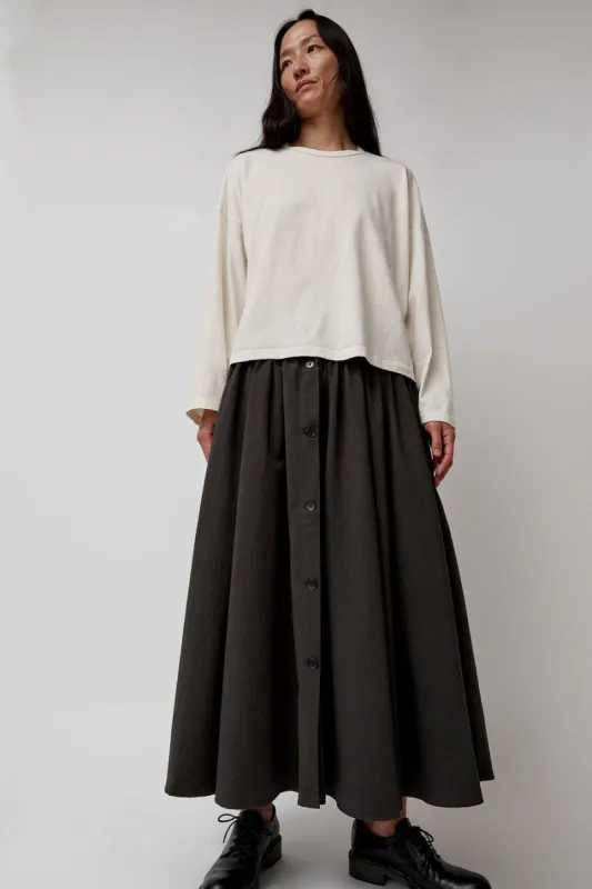 Black Crane Circle Skirt in Dark Grey sold by No. 6