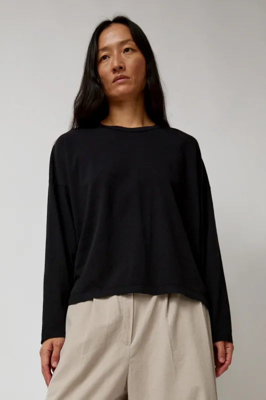 Black Crane Loose Long Sleeve Tee in Black sold by No. 6