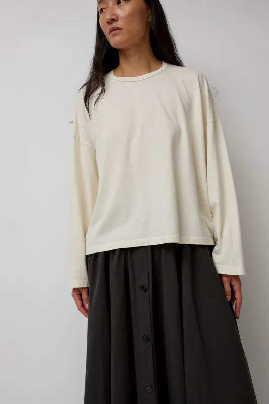 Black Crane Loose Long Sleeve Tee in Ivory sold by No. 6
