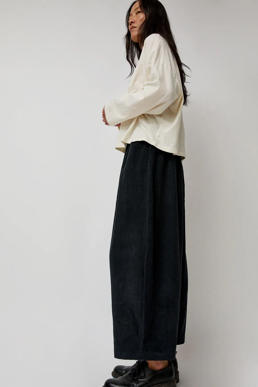 Black Crane Corduroy Unisex Wide Pants in Dark Grey sold by No. 6 product image thumbnail 5