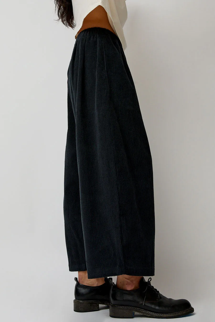 Black Crane Corduroy Unisex Wide Pants in Dark Grey sold by No. 6 product image thumbnail 3